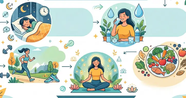 Essential Self-Care Habits for Long-Term Health “daily self care routine infographic”