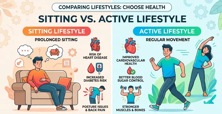 “sedentary lifestyle infographic”