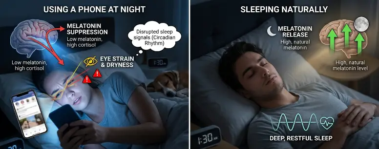 How Screen Time Affects Your Sleep Cycle blue light, smartphone, tablet, sleep cycle, screen time, sleep quality, insomnia