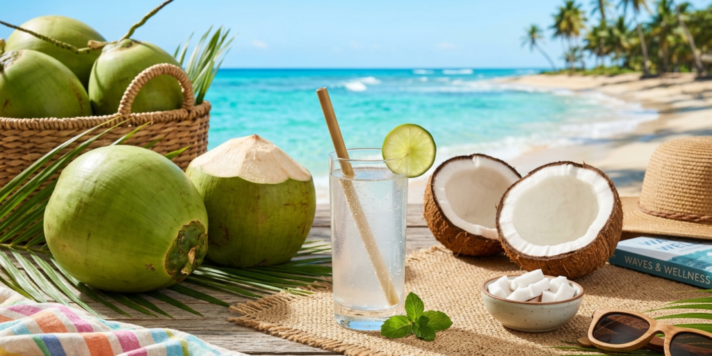 fresh coconut meat with healthy fats and fiber