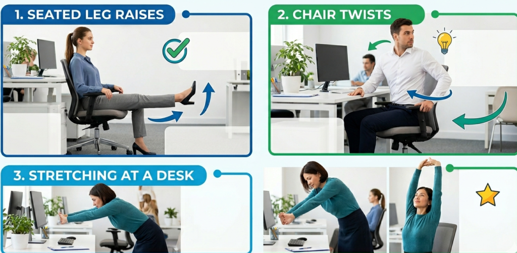 desk exercises for belly fat