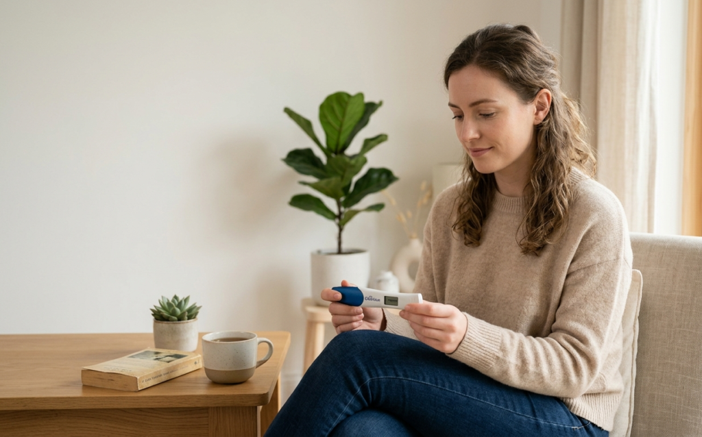 Can You Be Pregnant Without Symptoms? Everything You Need to Know woman checking a pregnancy test